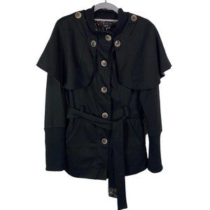 New Anthropologie Mystree shoulder cape jacket black Size‎ Large
